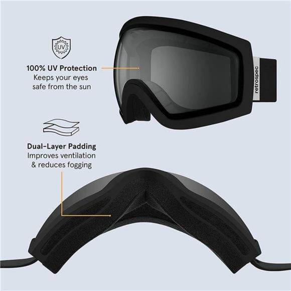 Retrospec Traverse Ski & Snowboard Snow Goggles for Men and Women with Spherical - Picture 5 of 7